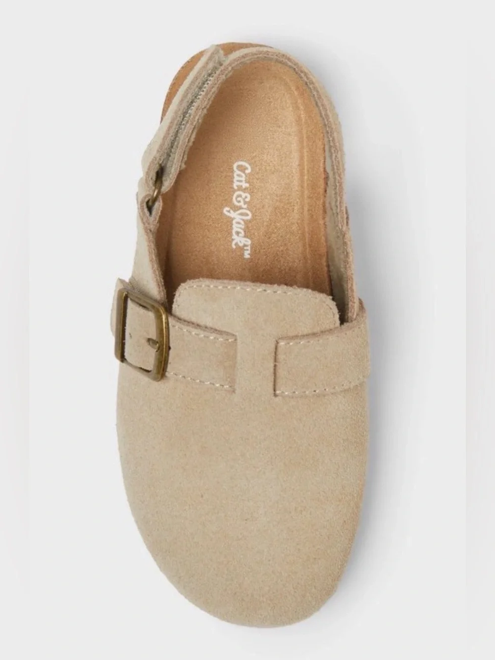 Cat & Jack Kids Tan Suede Buckle Mule